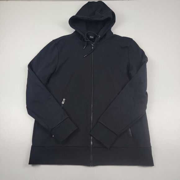 Hugo Boss Hoodie Mens XXL Black Patch Logo Hoody Boss Full Zip Jacket‎ - Picture 3 of 13